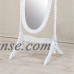 Roundhill Traditional Queen Anna Style Wood Floor Cheval Mirror, White Finish   570386458